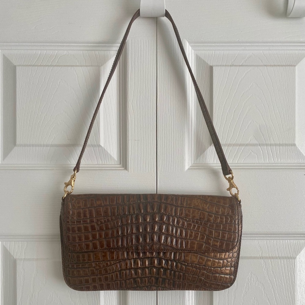 Preston & York Embossed Faux Crocodile Shoulder Bag